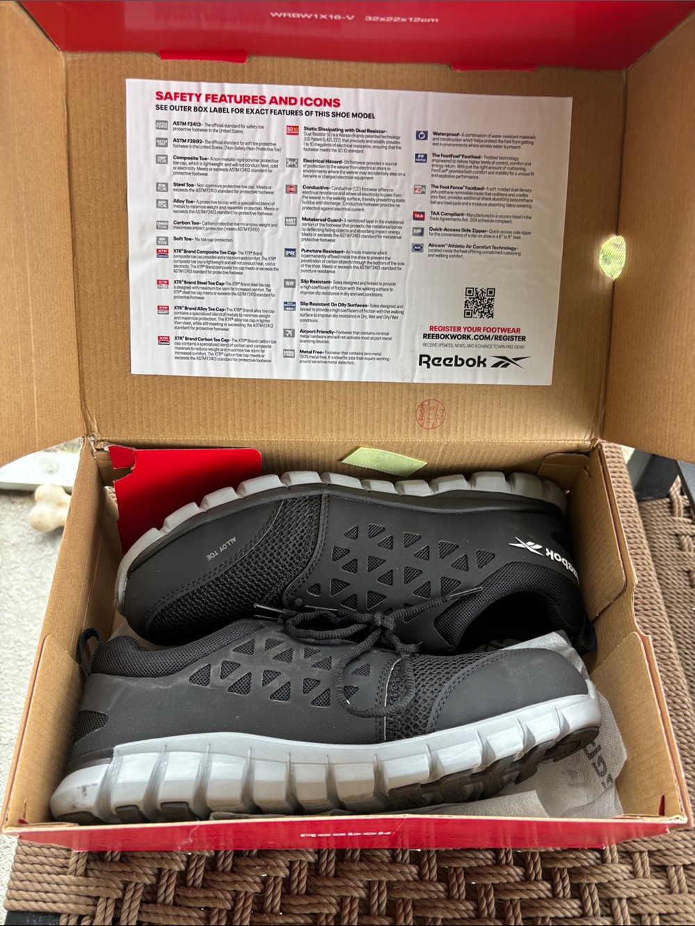 Reebok Men’s Black Athletic Slip-On Work shoes